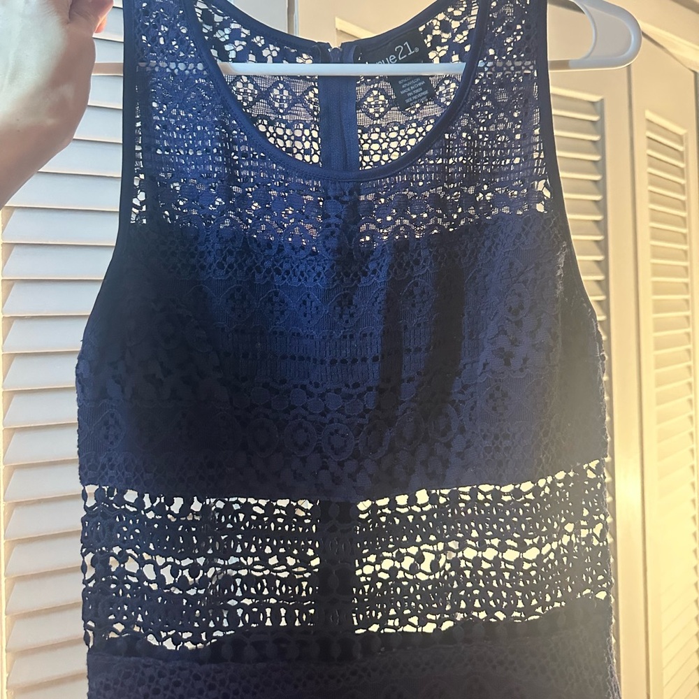 Rue21 Dark Blue Crochet Mini Dress - Picture 4 of 8